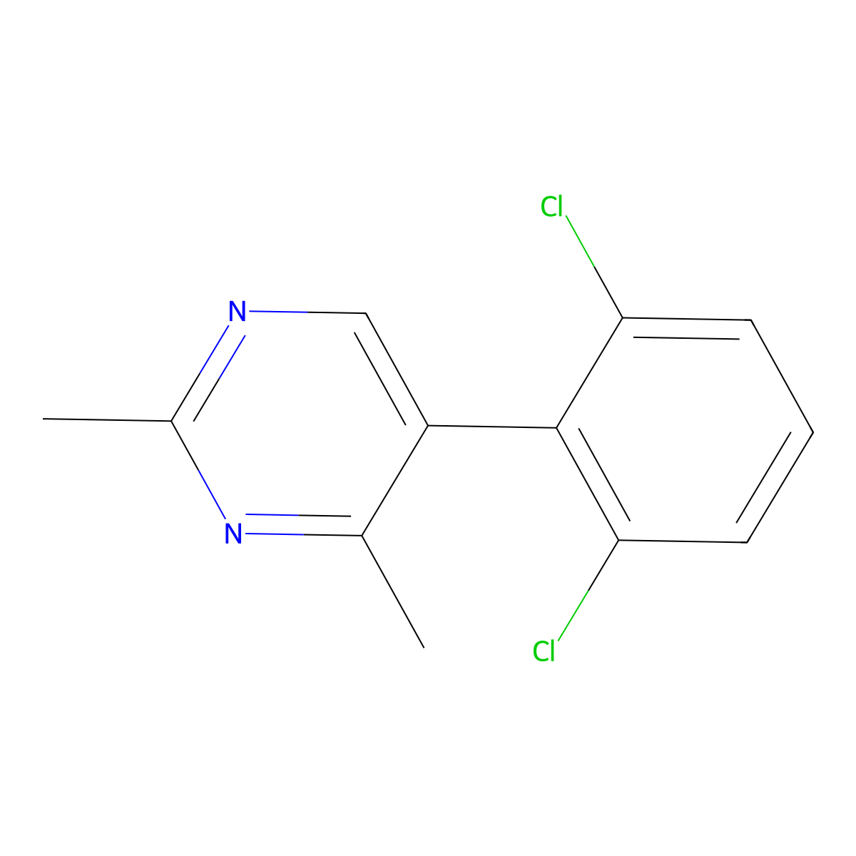 5-(2,6-Dichlorophenyl)-2,4-dimethylpyrimidine molecular structure, CAS 1361727-73-2