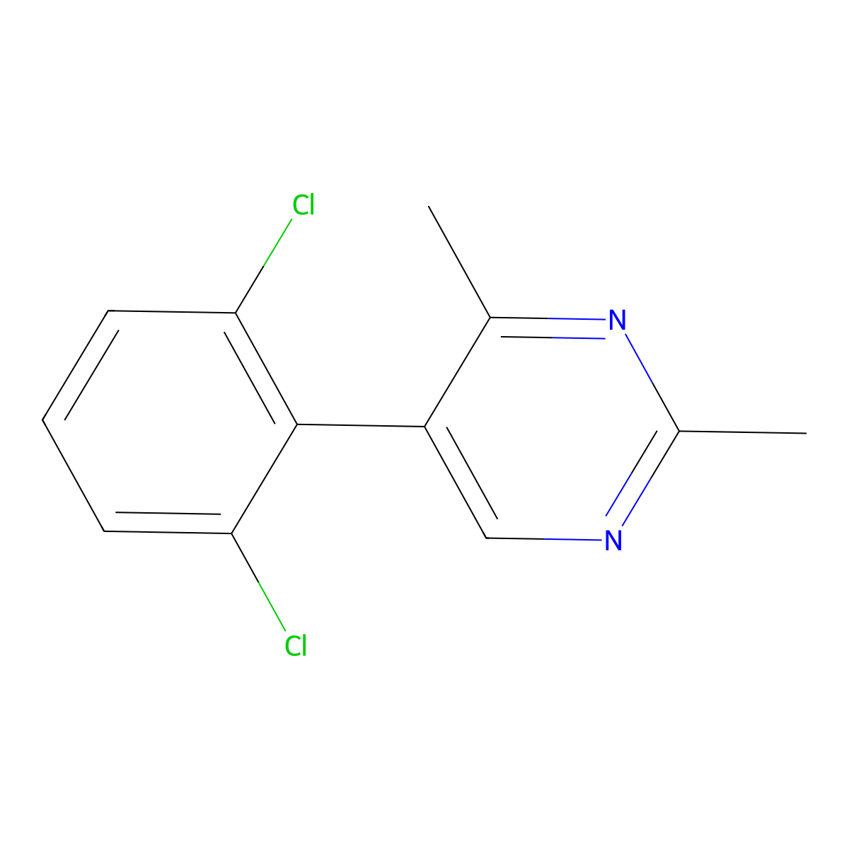 5-(2,6-Dichlorophenyl)-2,4-dimethylpyrimidine molecular structure, CAS 1361727-73-2