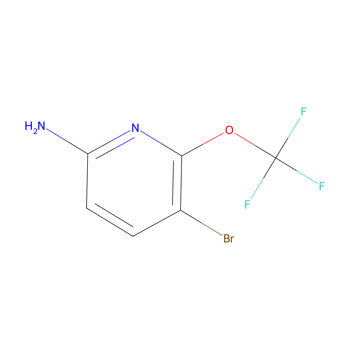 5-Bromo-6-(trifluoromethoxy)pyridin-2-amine molecular structure, CAS 1361770-72-0