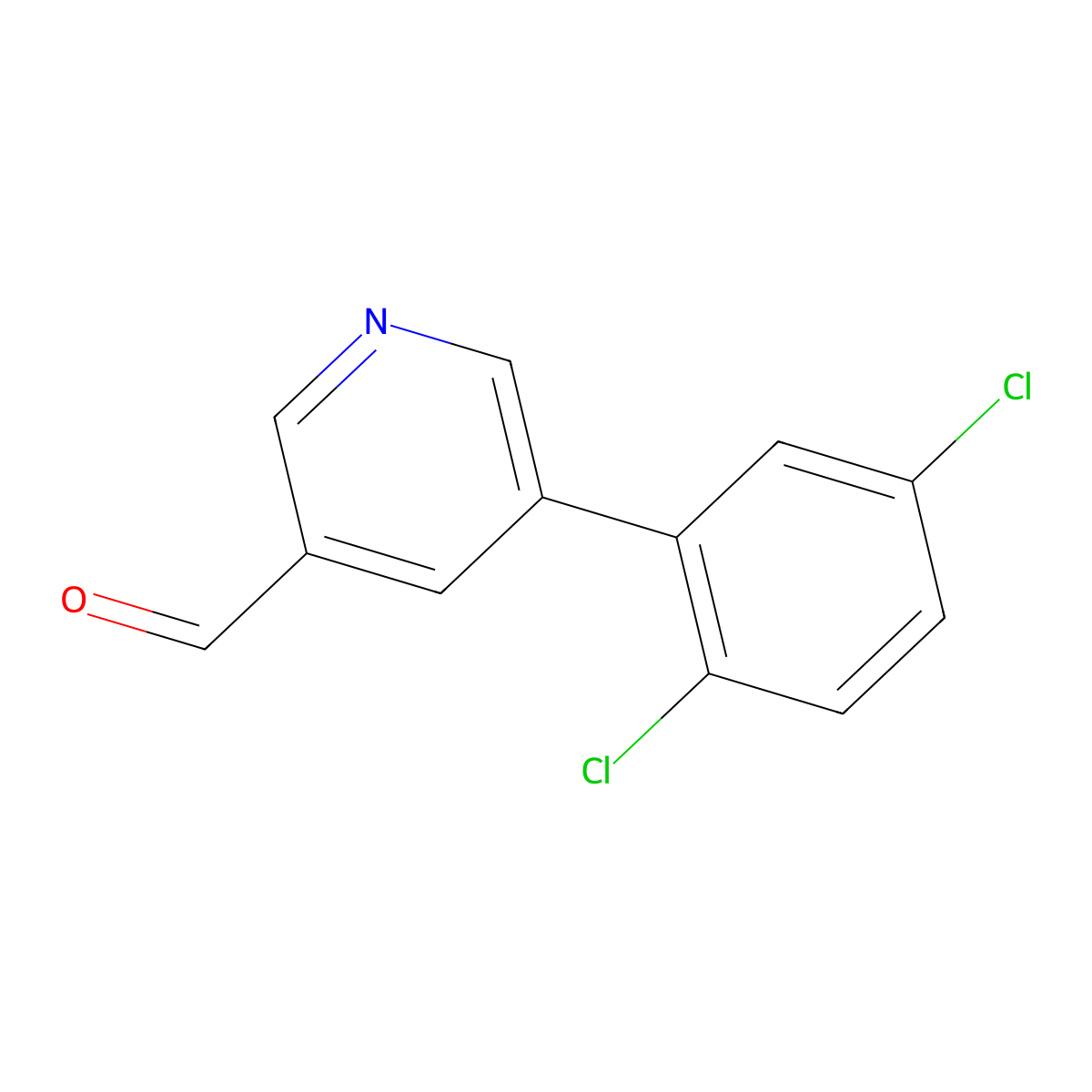 5-(2,5-Dichlorophenyl)pyridine-3-carbaldehyde molecular structure, CAS 1361773-20-7