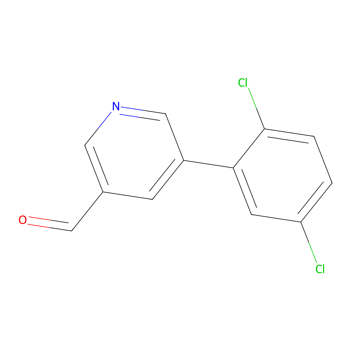 5-(2,5-Dichlorophenyl)pyridine-3-carbaldehyde molecular structure, CAS 1361773-20-7