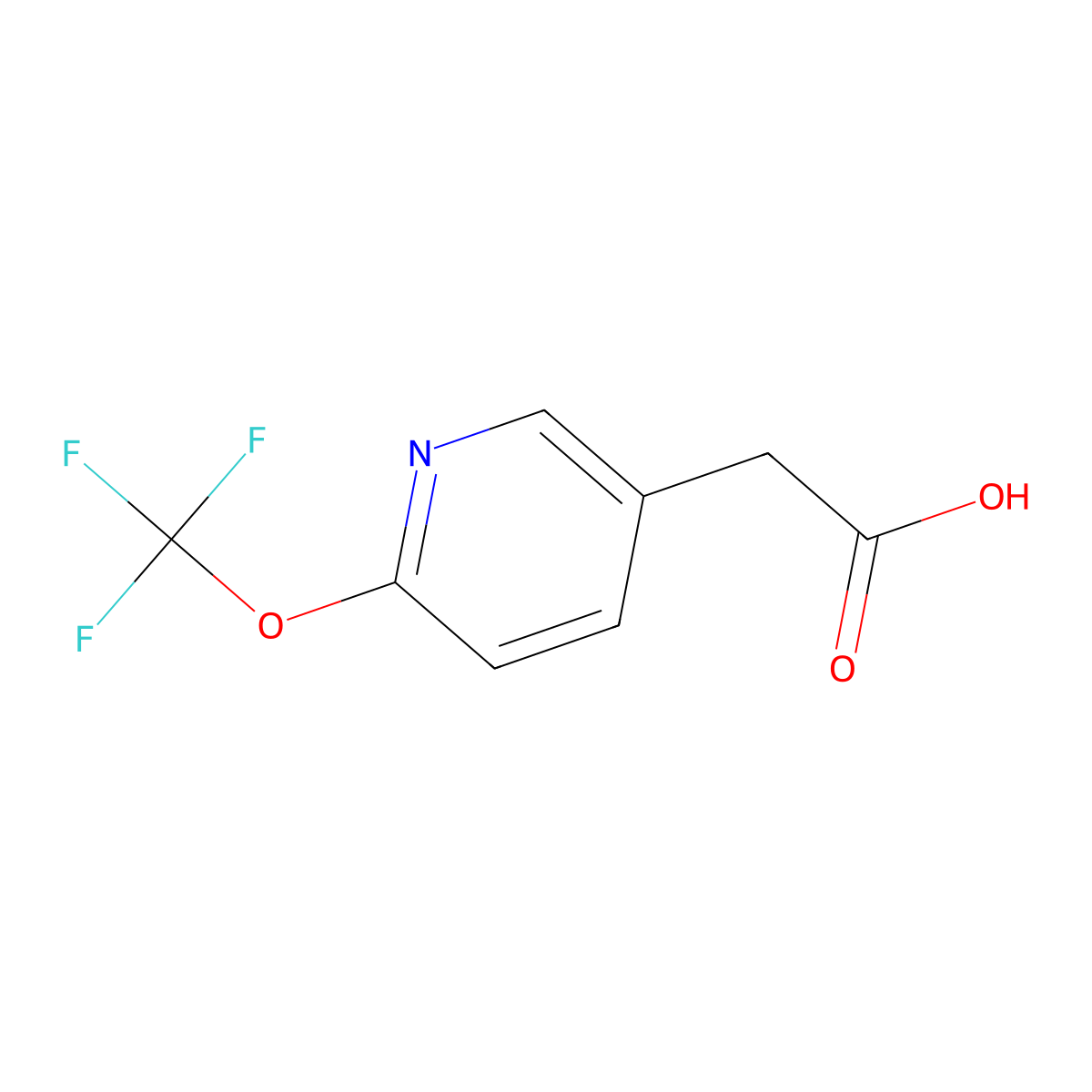 2-(6-(Trifluoromethoxy)pyridin-3-yl)acetic acid molecular structure, CAS 1361782-26-4