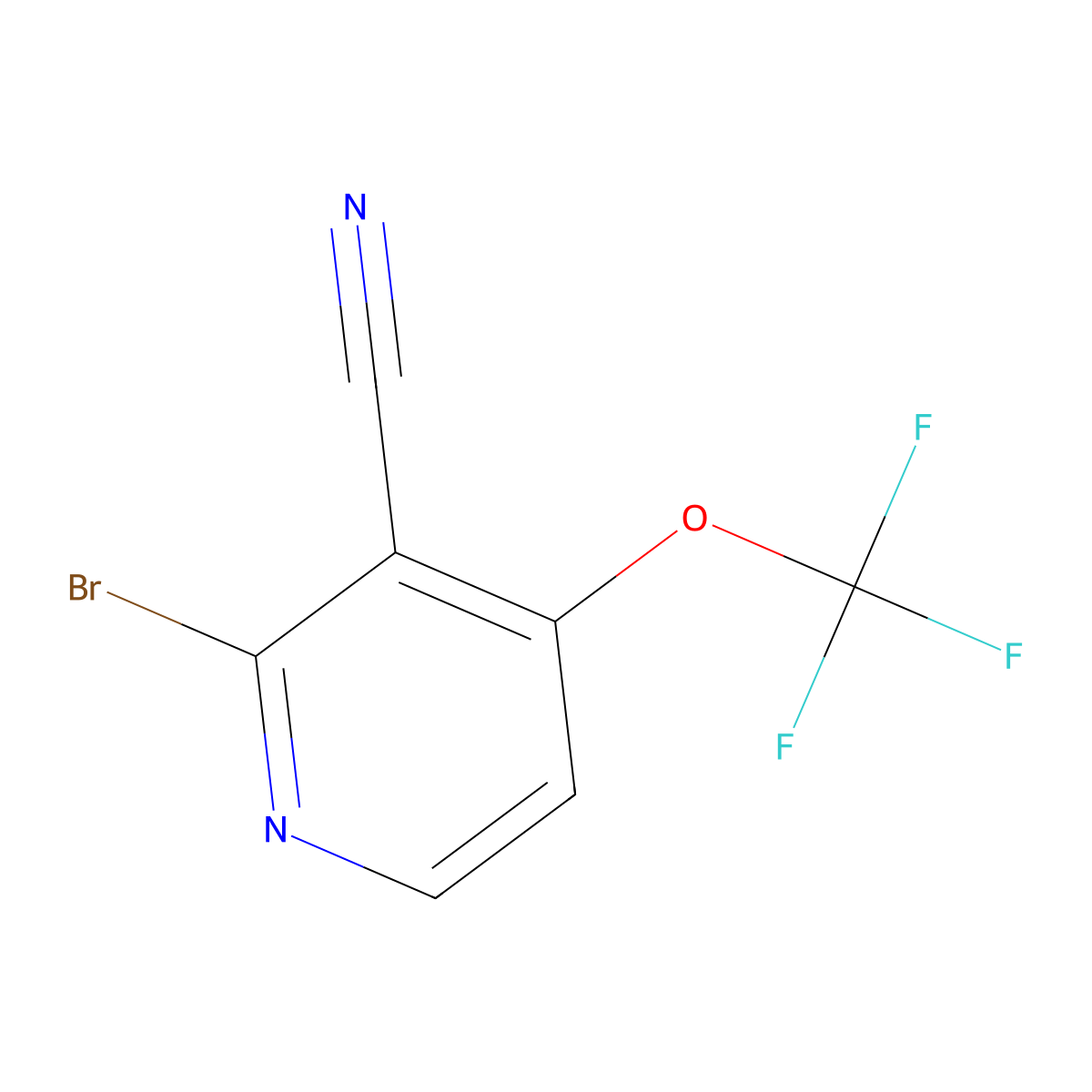 2-Bromo-4-(trifluoromethoxy)nicotinonitrile molecular structure, CAS 1361786-28-8