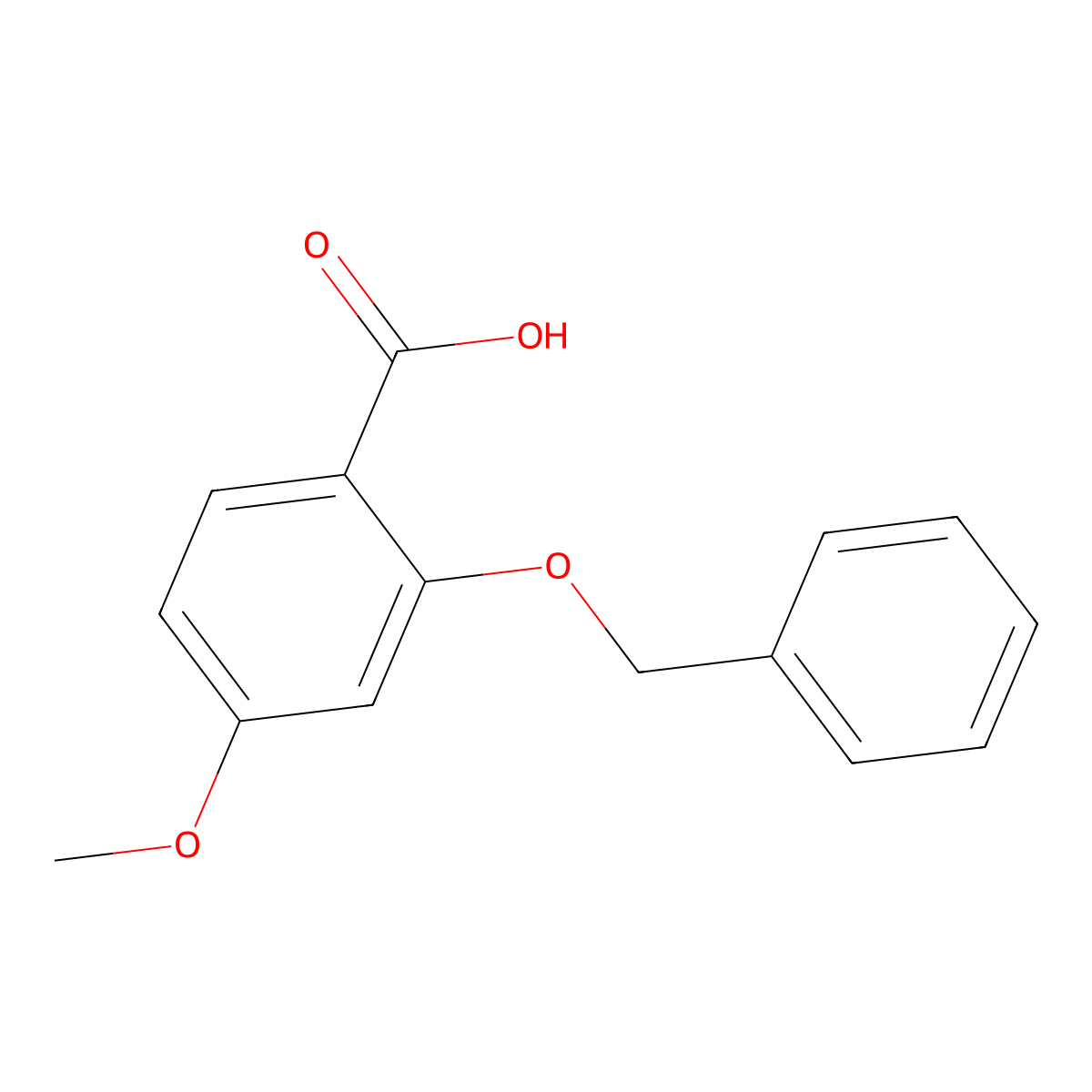 2-(Benzyloxy)-4-methoxybenzoic acid molecular structure, CAS 13618-49-0
