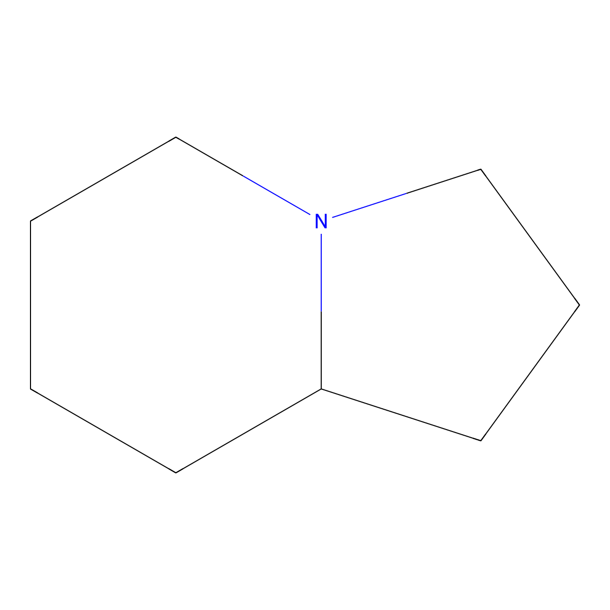 Indolizidine molecular structure, CAS 13618-93-4
