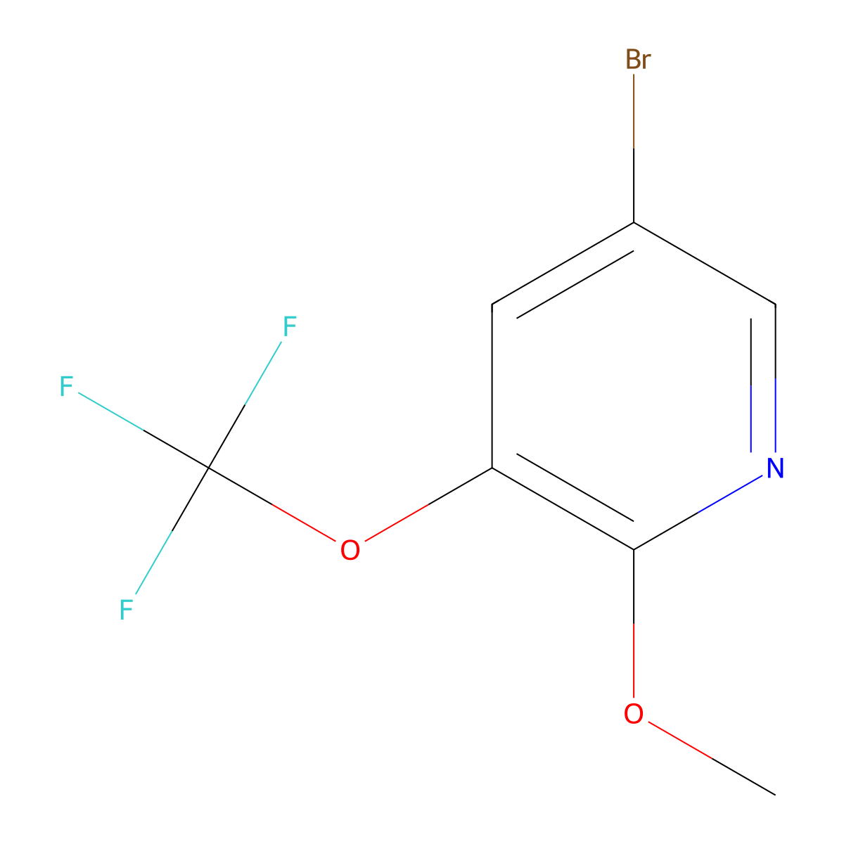 5-Bromo-2-methoxy-3-(trifluoromethoxy)pyridine molecular structure, CAS 1361801-77-5