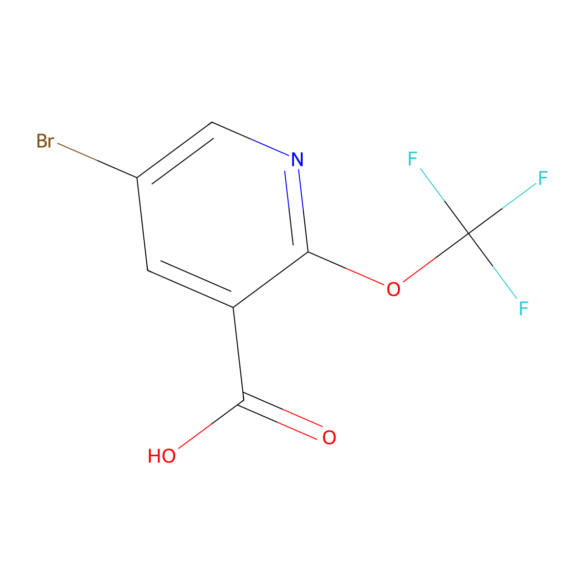 5-Bromo-2-(trifluoromethoxy)nicotinic acid molecular structure, CAS 1361803-33-9