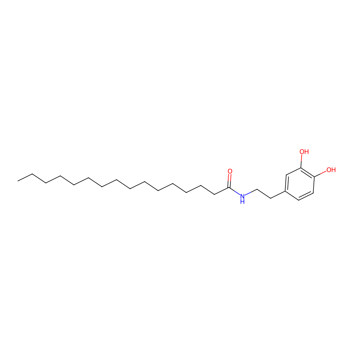 N-Palmitoyldopamine molecular structure, CAS 136181-87-8