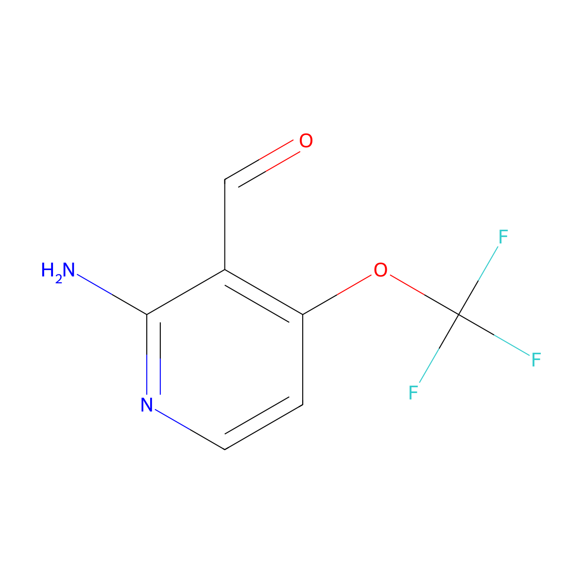 2-Amino-4-(trifluoromethoxy)pyridine-3-carbaldehyde molecular structure, CAS 1361821-25-1
