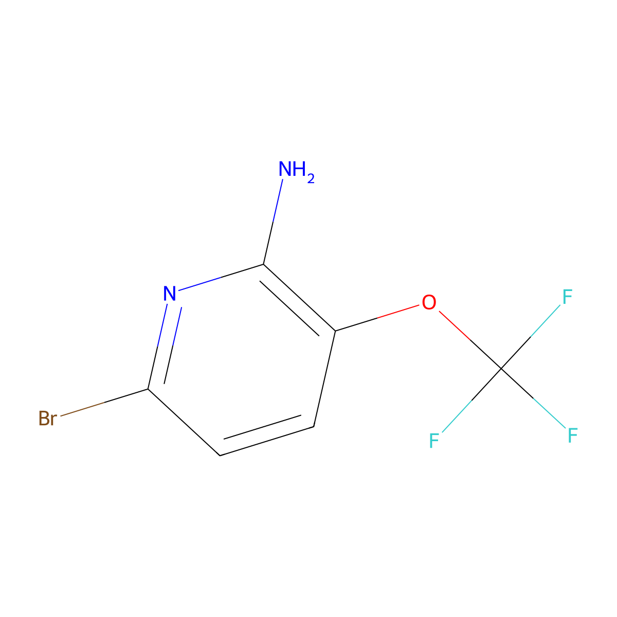 6-Bromo-3-(trifluoromethoxy)pyridin-2-amine molecular structure, CAS 1361825-47-9