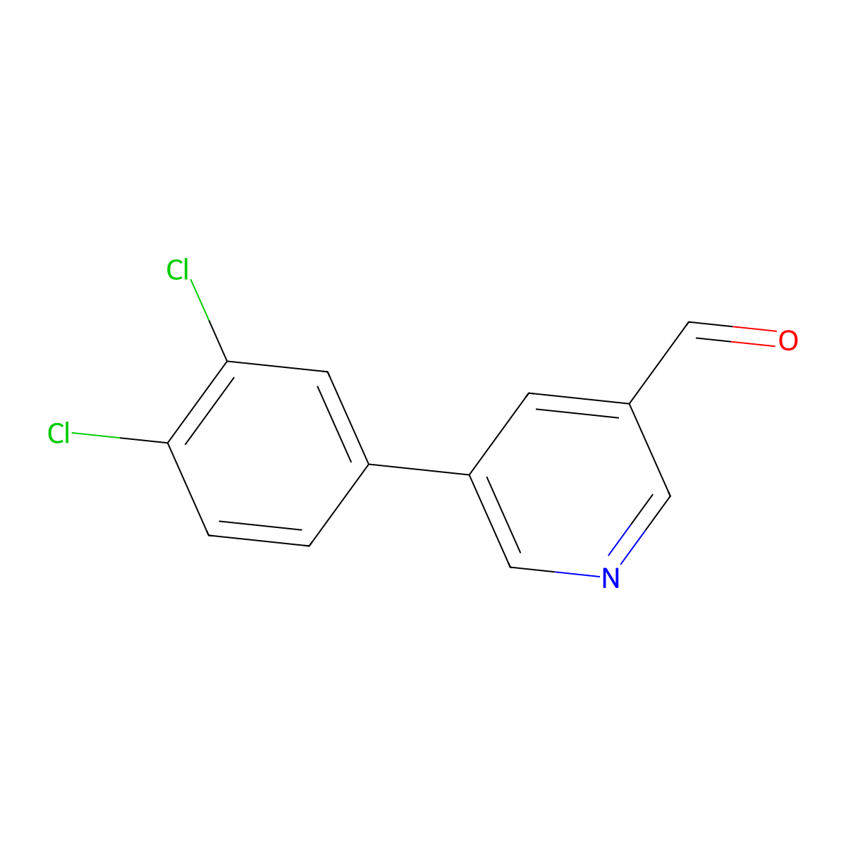 5-(3,4-Dichlorophenyl)pyridine-3-carbaldehyde molecular structure, CAS 1361826-90-5