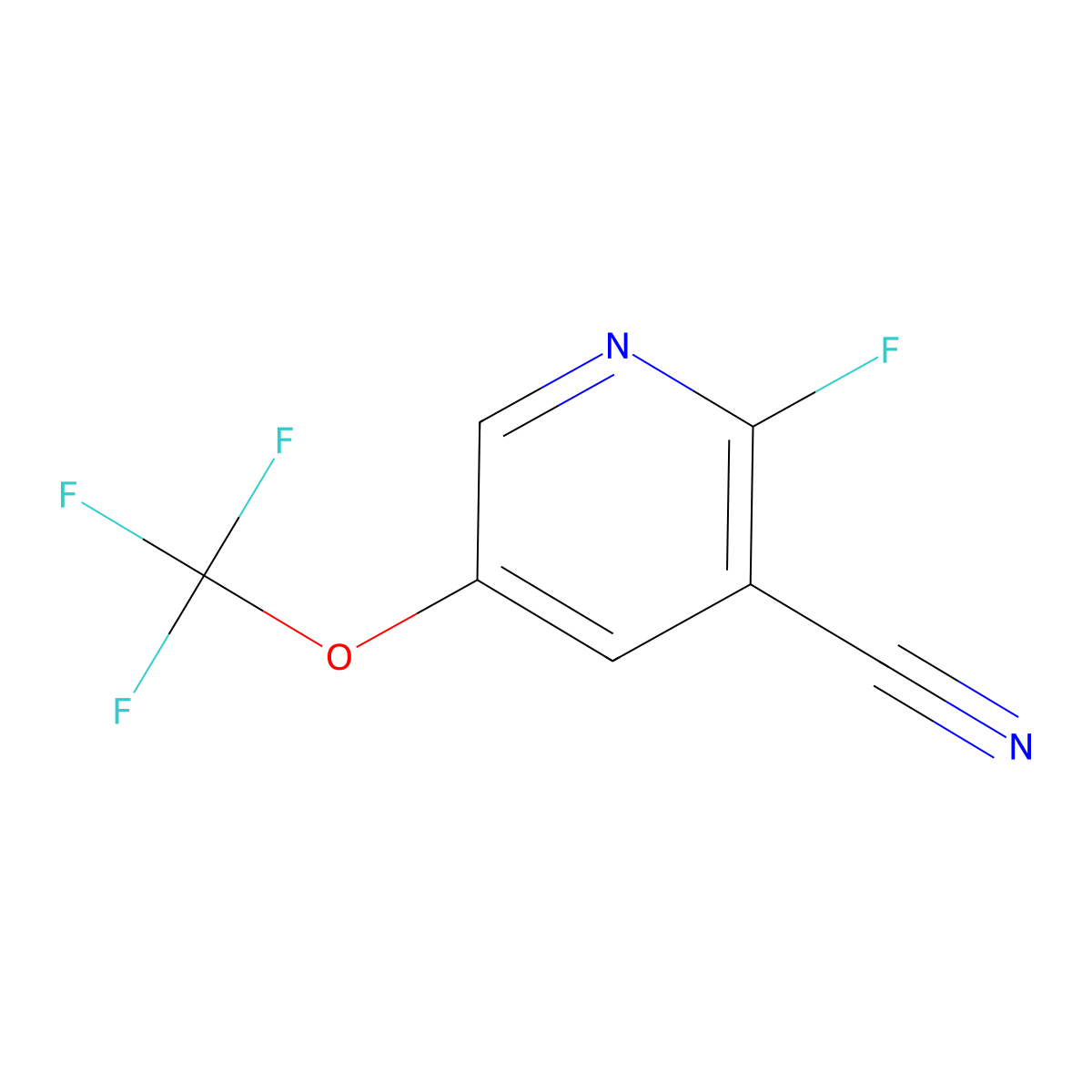 2-Fluoro-5-(trifluoromethoxy)pyridine-3-carbonitrile molecular structure, CAS 1361835-54-2