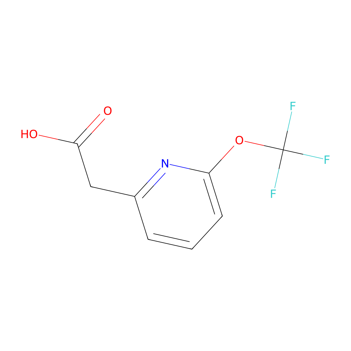 2-(6-(Trifluoromethoxy)pyridin-2-yl)acetic acid molecular structure, CAS 1361837-28-6