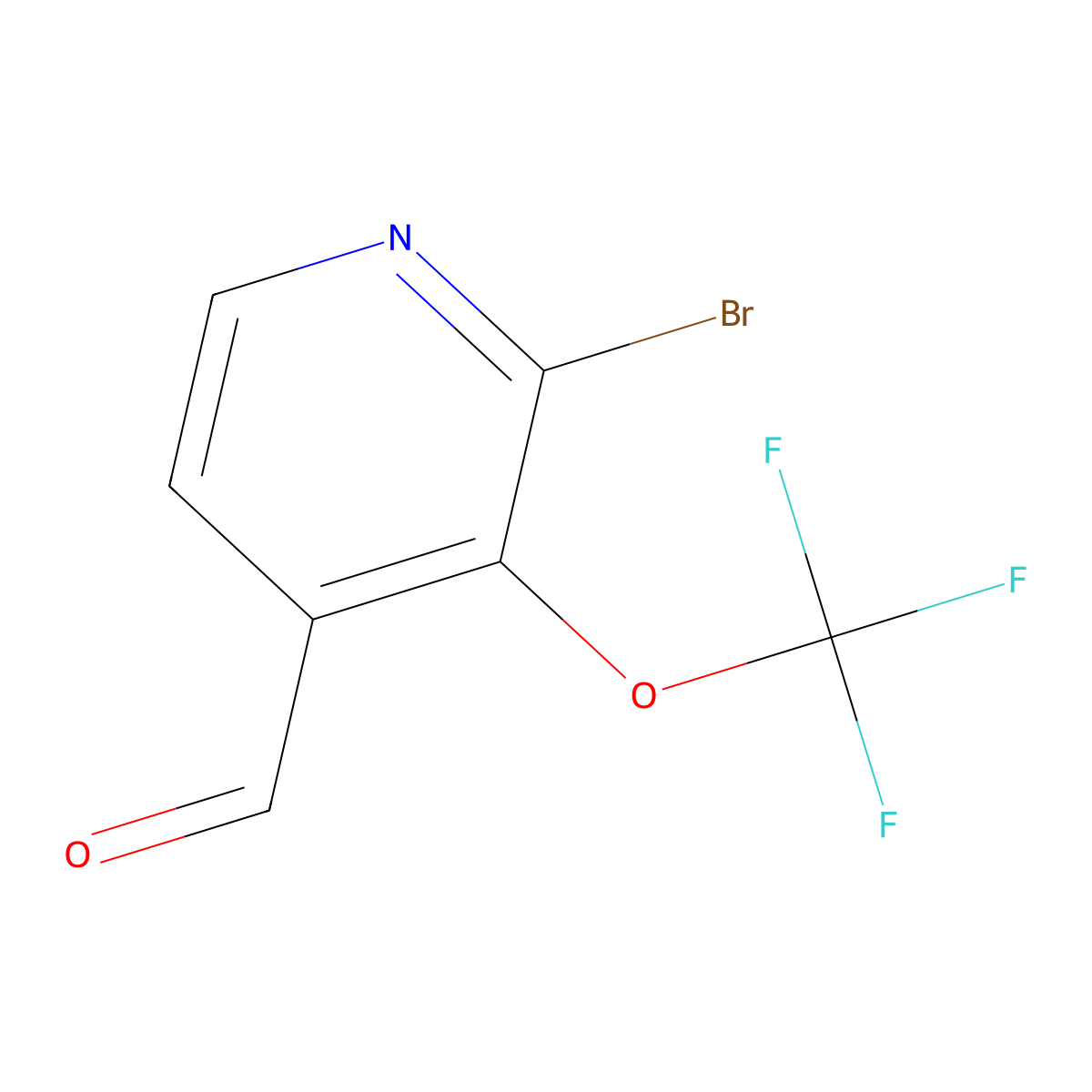 2-Bromo-3-(trifluoromethoxy)isonicotinaldehyde molecular structure, CAS 1361839-37-3