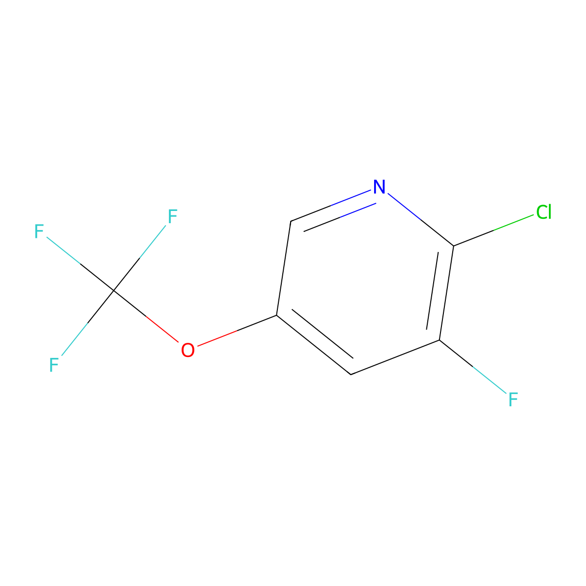 2-Chloro-3-fluoro-5-(trifluoromethoxy)pyridine molecular structure, CAS 1361841-92-0