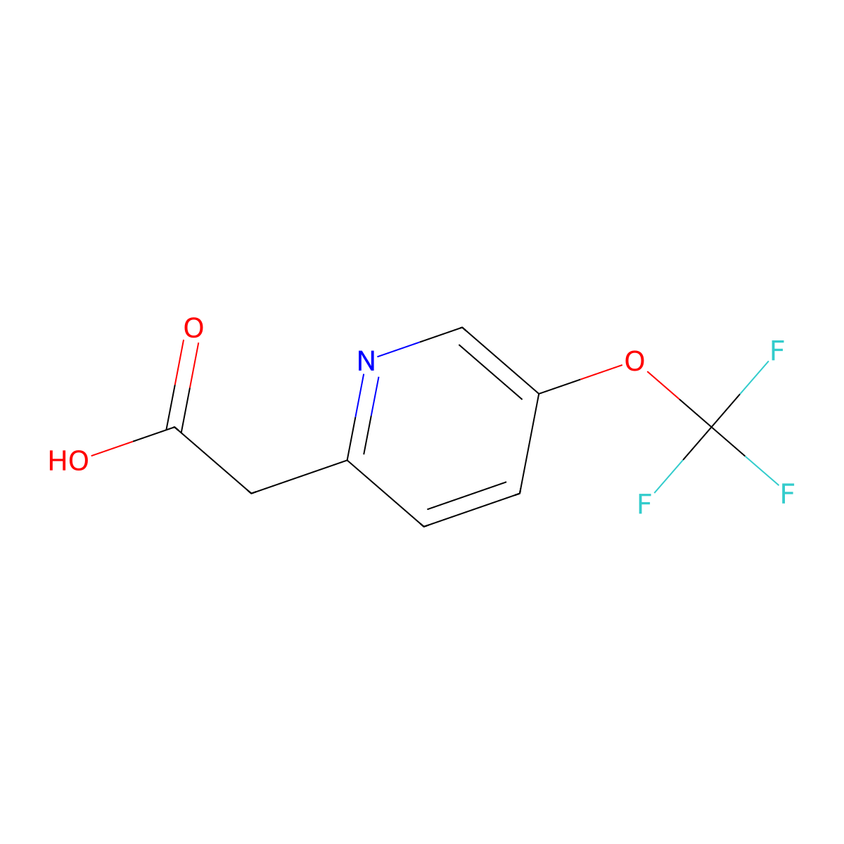 2-(5-(Trifluoromethoxy)pyridin-2-yl)acetic acid molecular structure, CAS 1361850-25-0