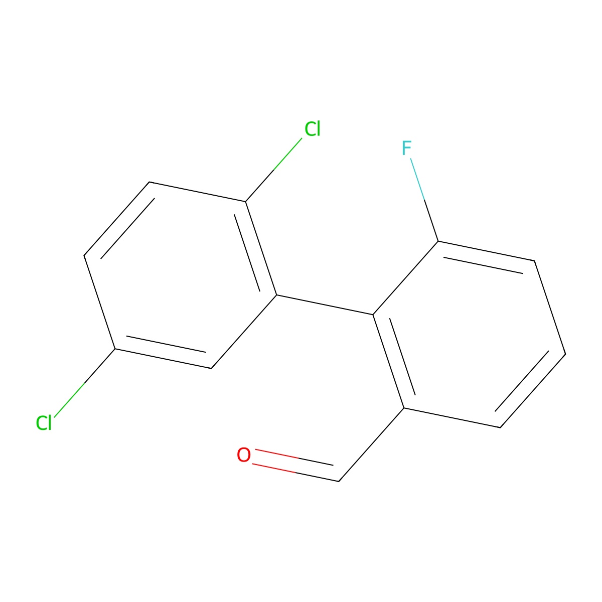 2-(2,5-Dichlorophenyl)-3-fluorobenzaldehyde molecular structure, CAS 1361851-41-3