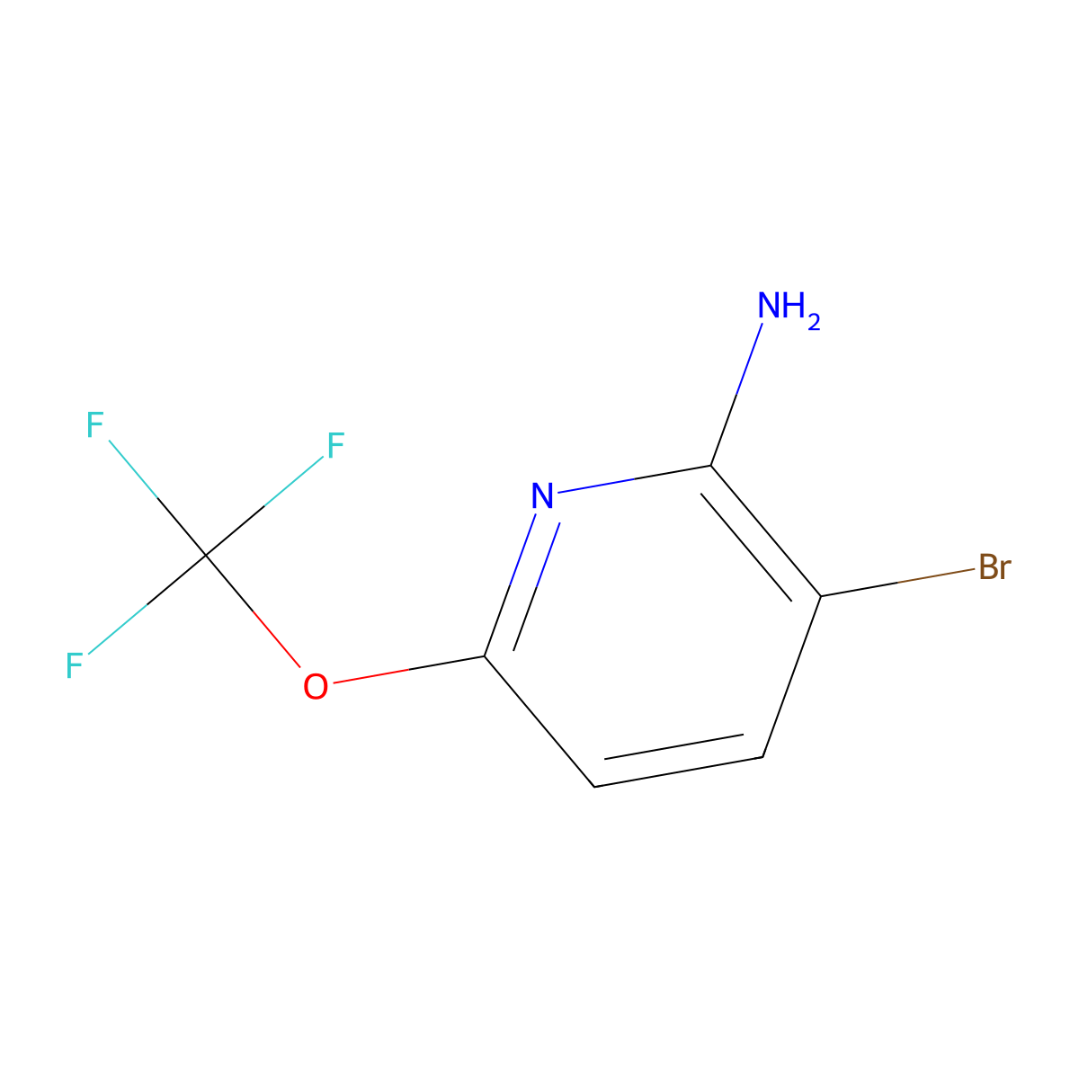 3-Bromo-6-(trifluoromethoxy)pyridin-2-amine molecular structure, CAS 1361852-29-0