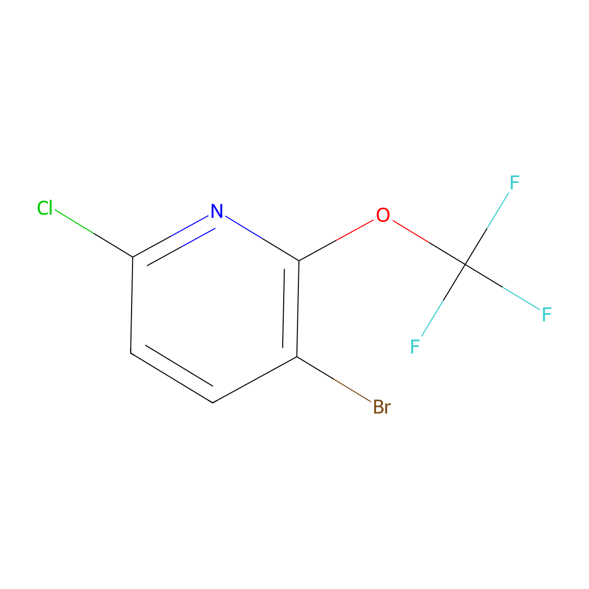 3-Bromo-6-chloro-2-(trifluoromethoxy)pyridine molecular structure, CAS 1361852-53-0