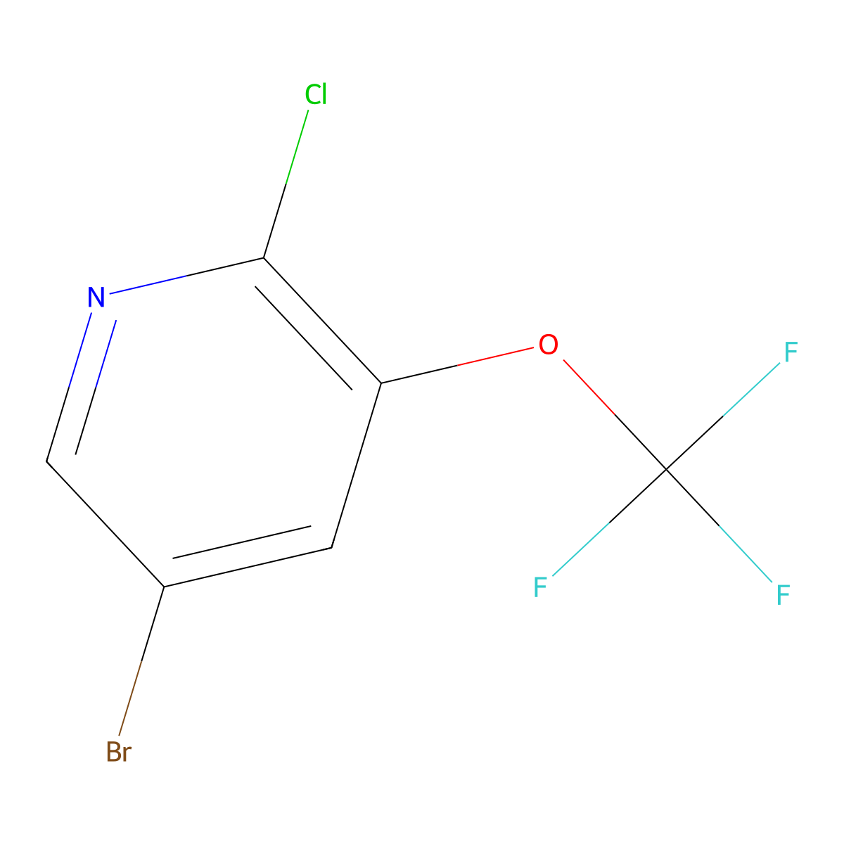 5-Bromo-2-chloro-3-(trifluoromethoxy)pyridine molecular structure, CAS 1361852-60-9