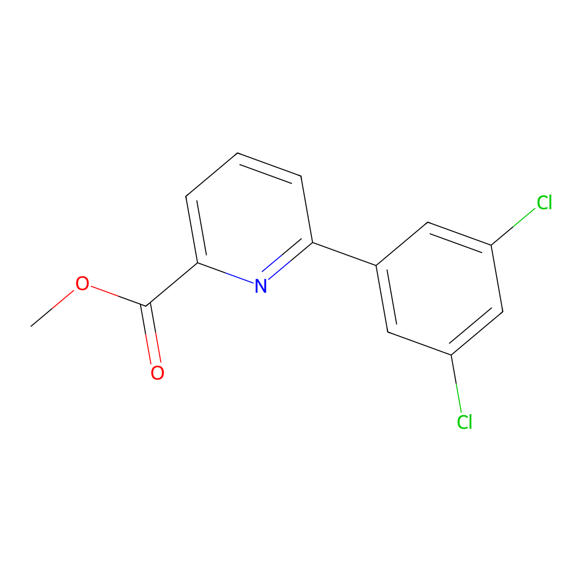 Methyl 6-(3,5-dichlorophenyl)pyridine-2-carboxylate molecular structure, CAS 1361876-17-6