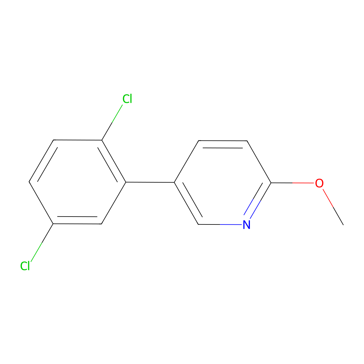 5-(2,5-Dichlorophenyl)-2-methoxypyridine molecular structure, CAS 1361876-26-7
