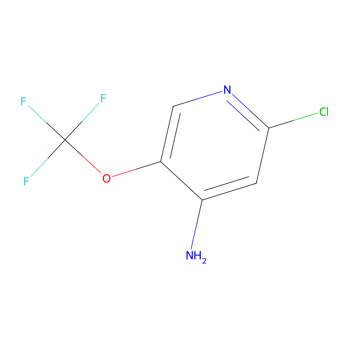 2-Chloro-5-(trifluoromethoxy)pyridin-4-amine molecular structure, CAS 1361890-39-2