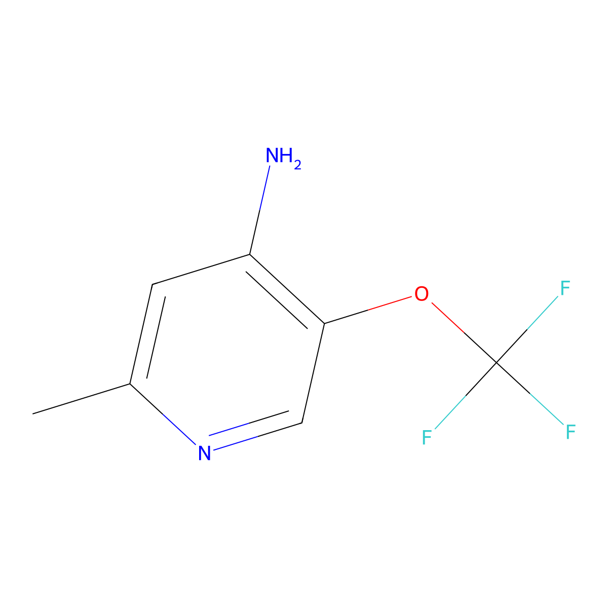2-Methyl-5-(trifluoromethoxy)pyridin-4-amine molecular structure, CAS 1361891-00-0