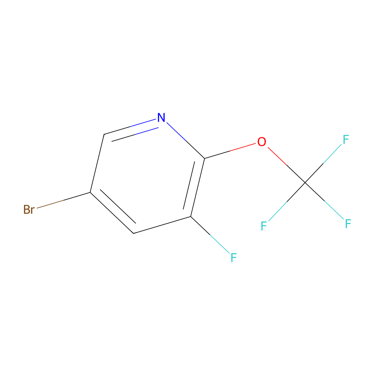 5-Bromo-3-fluoro-2-(trifluoromethoxy)pyridine molecular structure, CAS 1361893-62-0