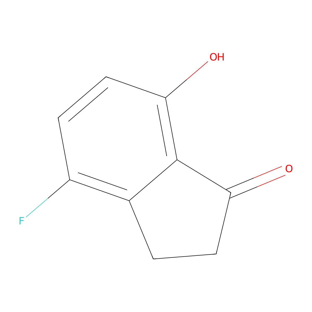 4-fluoro-7-hydroxy-2,3-dihydro-1H-inden-1-one molecular structure, CAS 136191-16-7
