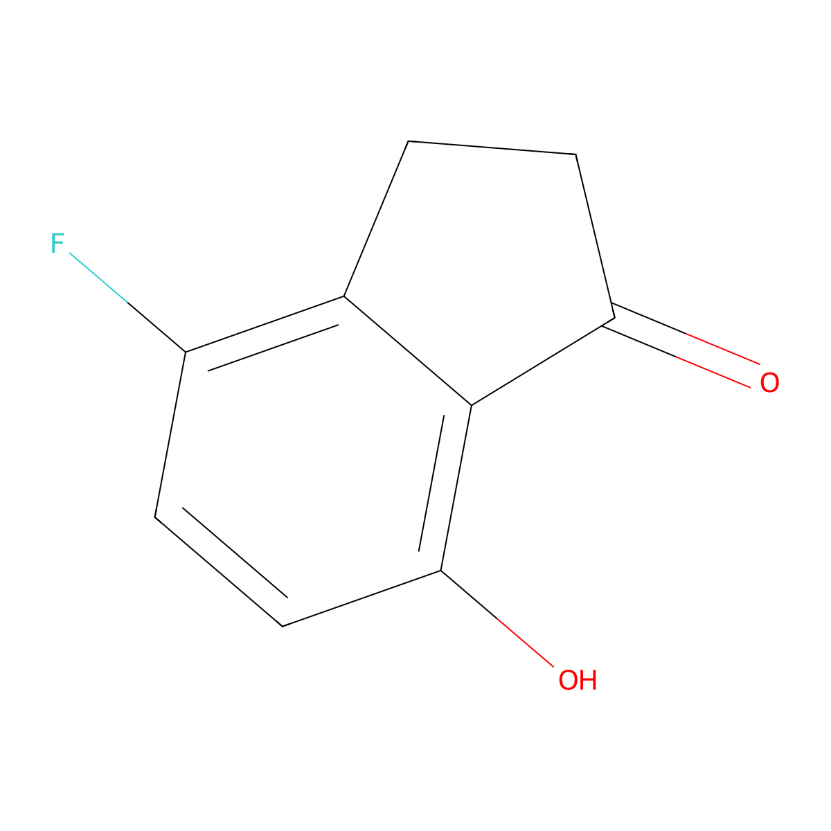 4-fluoro-7-hydroxy-2,3-dihydro-1H-inden-1-one molecular structure, CAS 136191-16-7