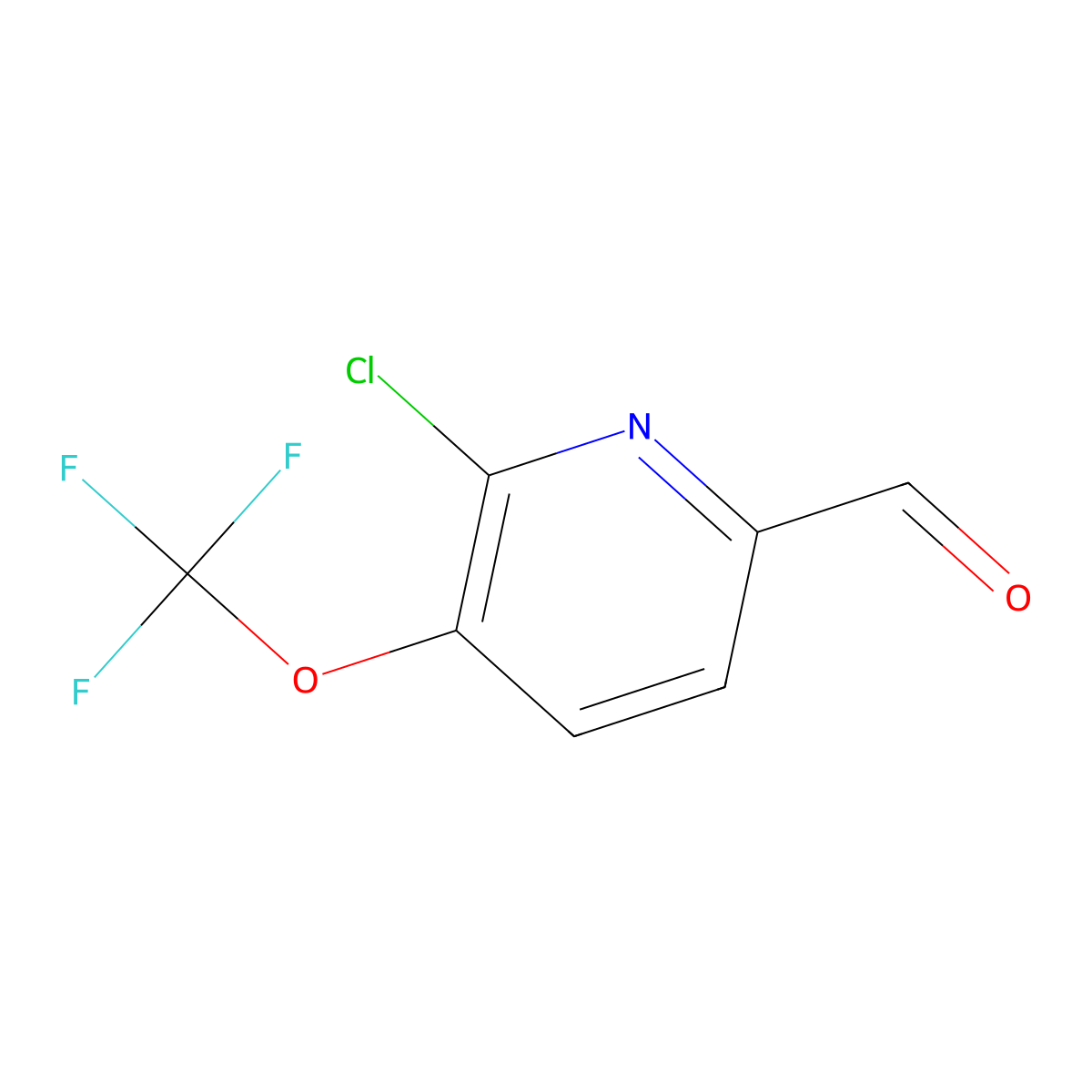 6-Chloro-5-(trifluoromethoxy)picolinaldehyde molecular structure, CAS 1361917-45-4