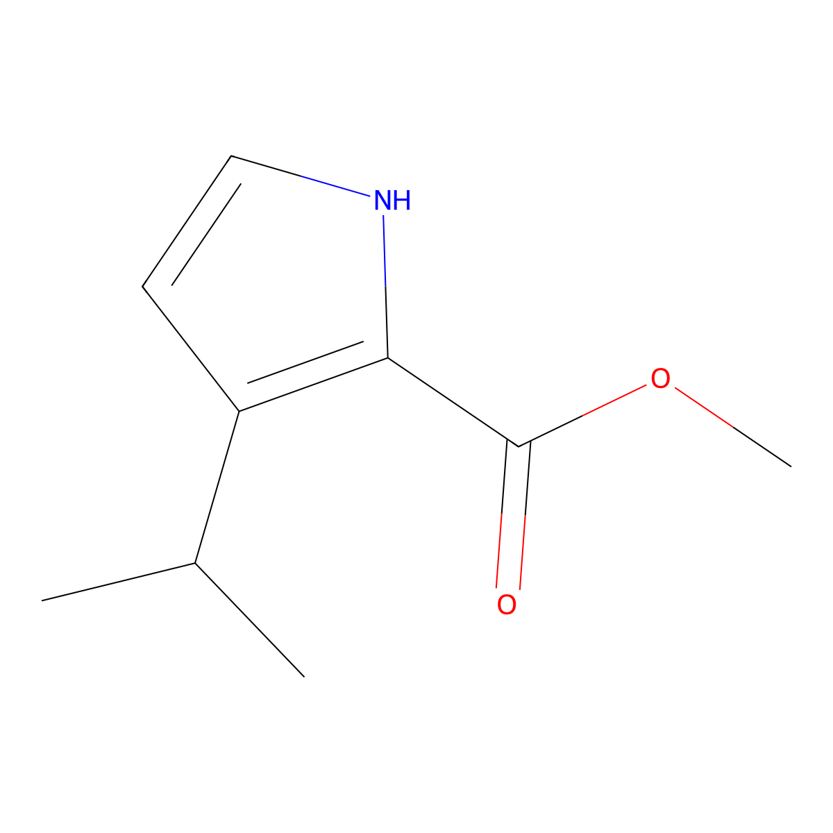 Methyl 3-isopropyl-1H-pyrrole-2-carboxylate molecular structure, CAS 1361939-11-8