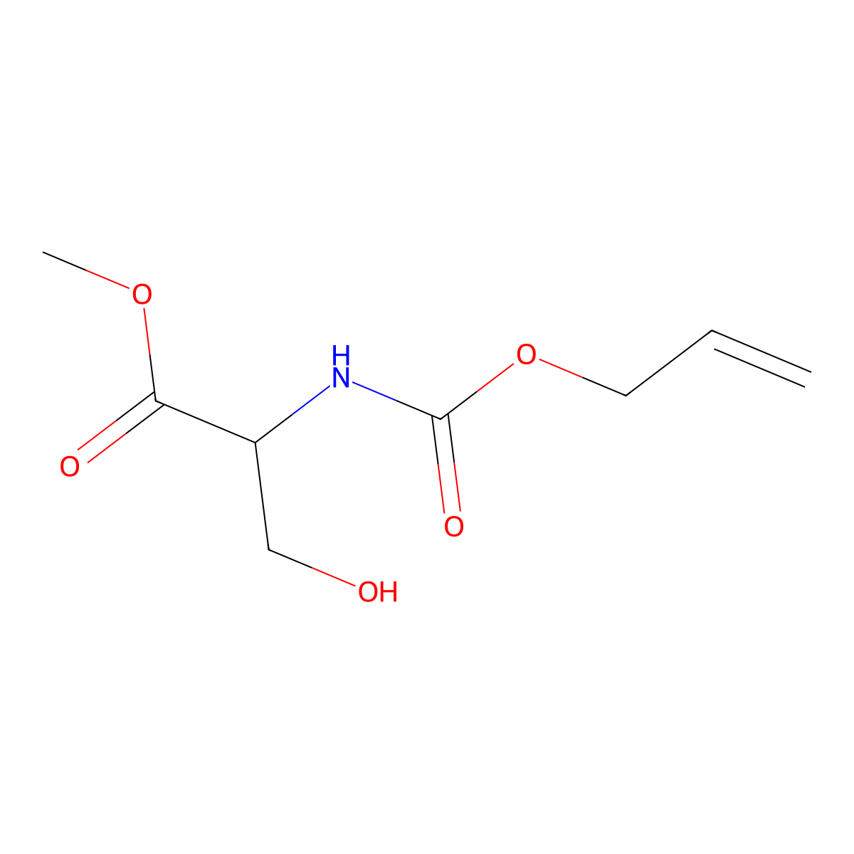 Allyloxycarbonyl-L-serine methyl ester molecular structure, CAS 136194-92-8