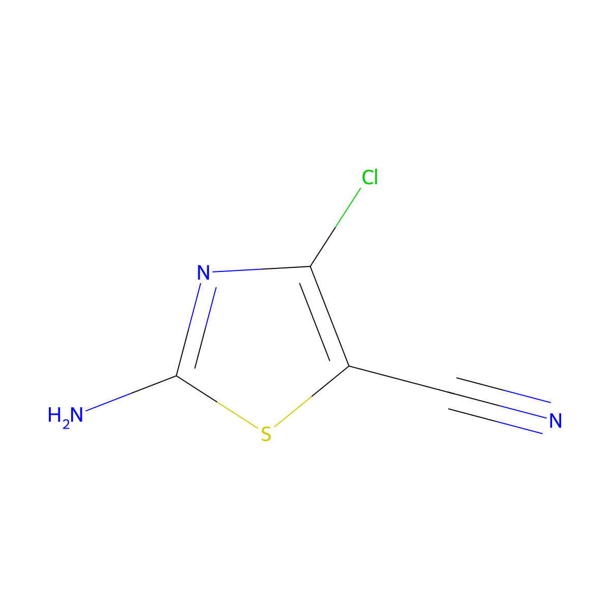 2-Amino-4-chloro-1,3-thiazole-5-carbonitrile molecular structure, CAS 136195-53-4