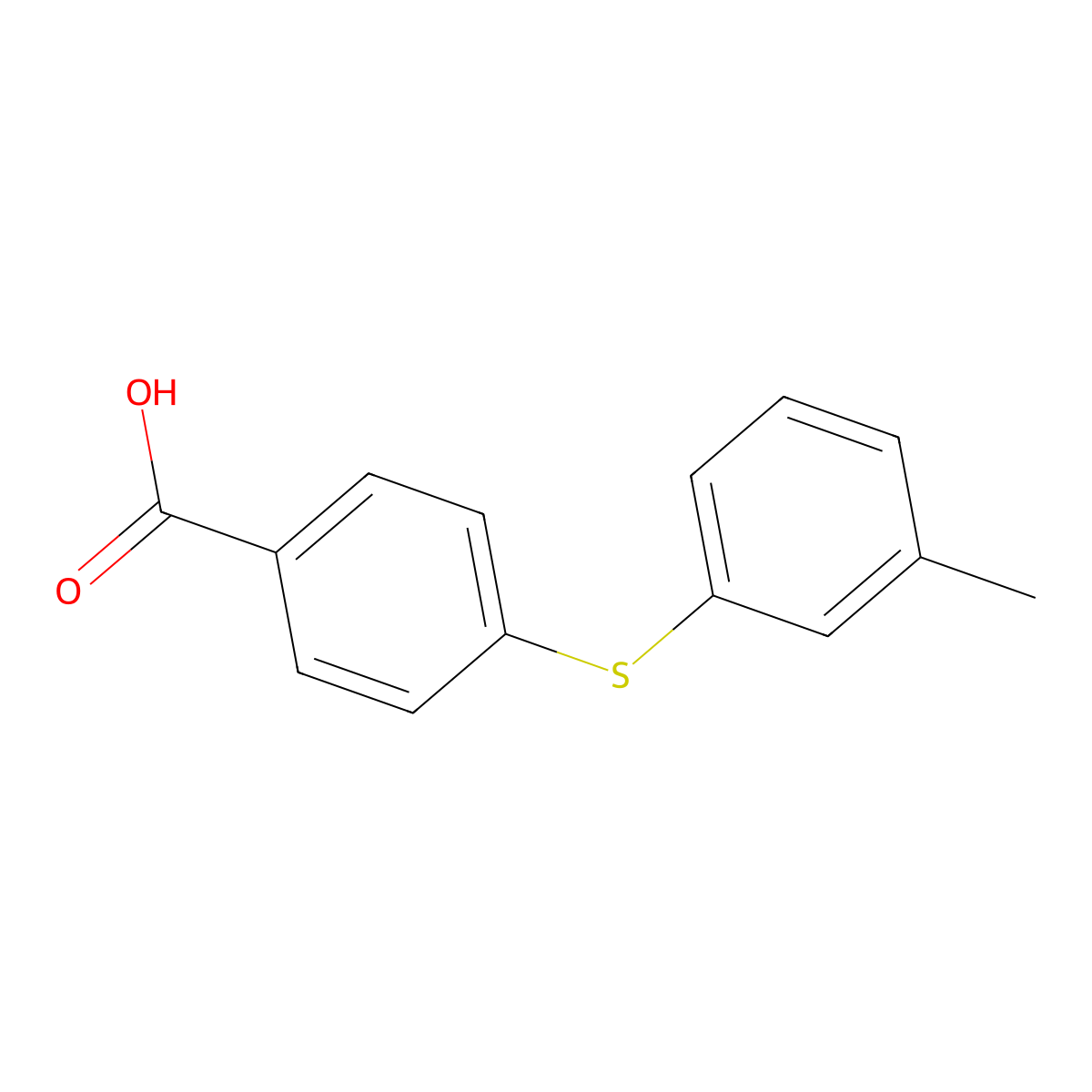 4-[(3-Methylphenyl)sulfanyl]benzoic acid molecular structure, CAS 1361950-34-6