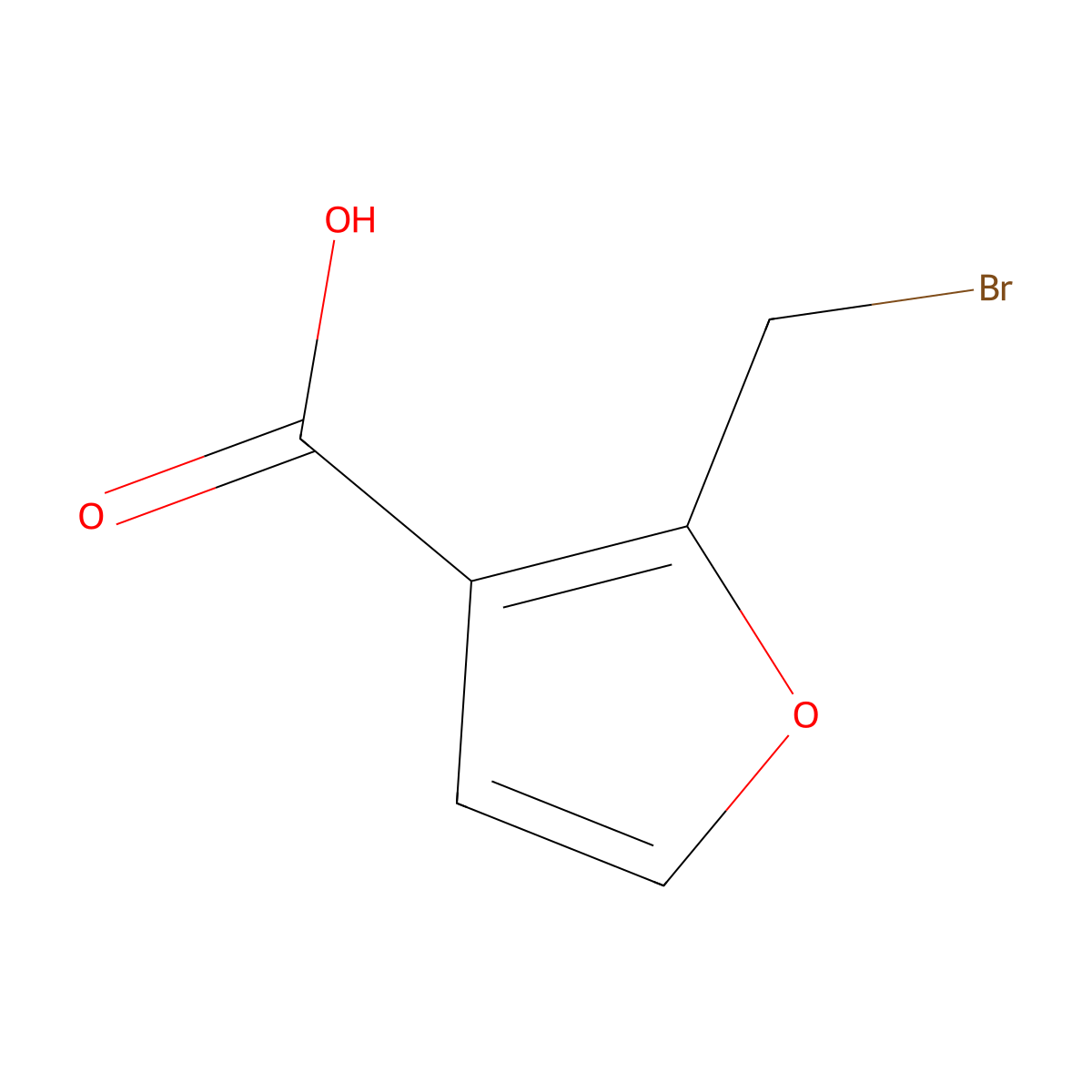 2-(Bromomethyl)furan-3-carboxylic acid molecular structure, CAS 1361950-47-1