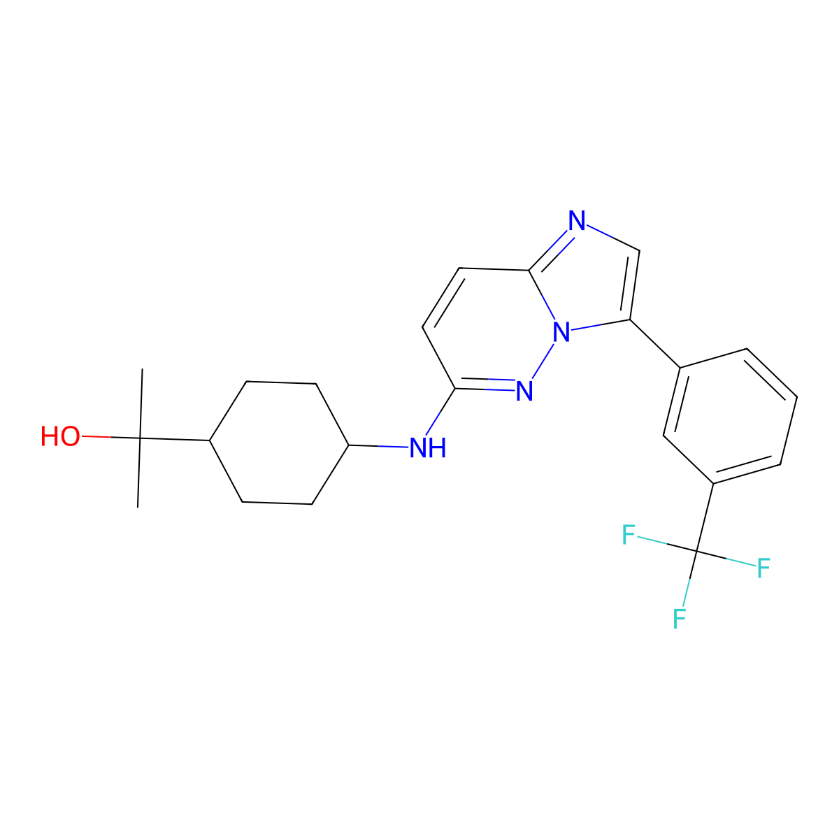 2-((1r,4r)-4-((3-(3-(Trifluoromethyl)phenyl)imidazo[1,2-b]pyridazin-6-yl)amino)cyclohexyl)propan-2-ol molecular structure, CAS 1361951-15-6