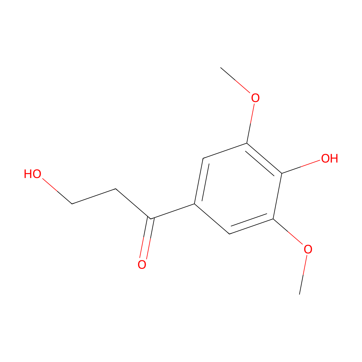 3-Hydroxy-1-(4-hydroxy-3,5-dimethoxyphenyl)propan-1-one molecular structure, CAS 136196-47-9