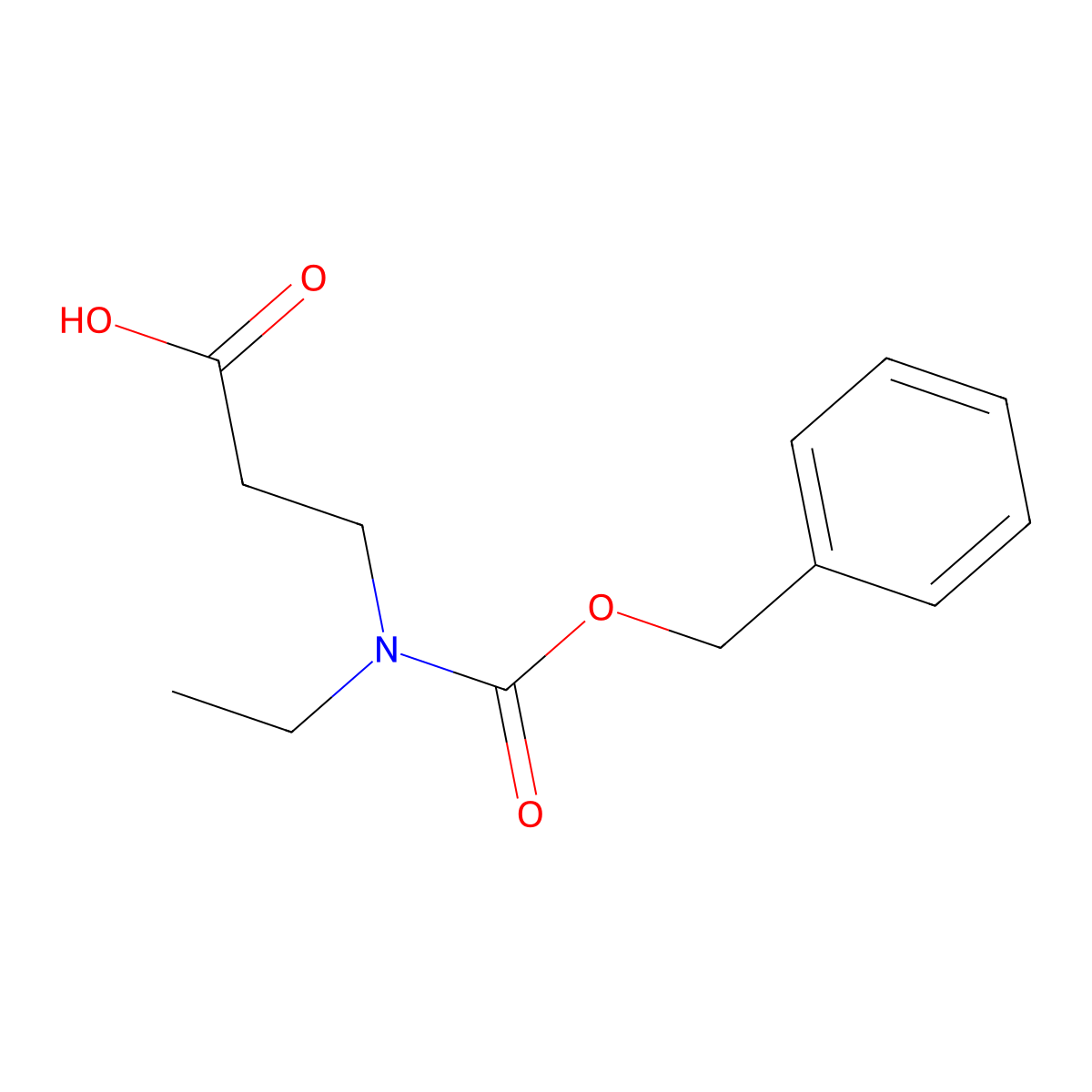 3-{[(Benzyloxy)carbonyl](ethyl)amino}propanoic acid molecular structure, CAS 136196-96-8