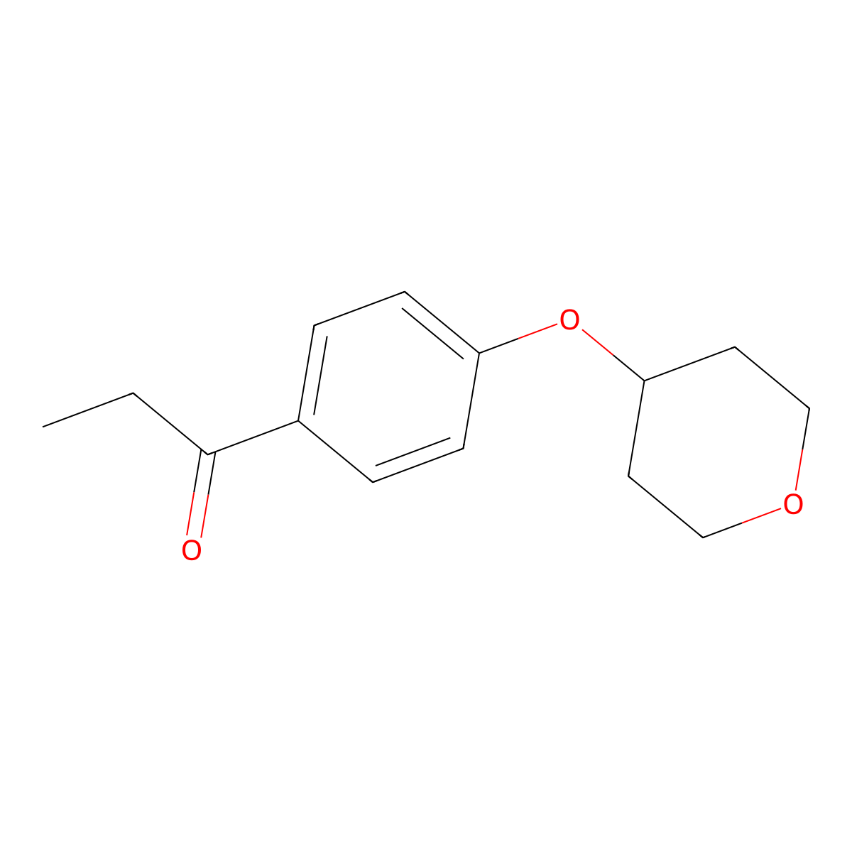 1-[4-[(Tetrahydro-2H-pyran-4-yl)oxy]phenyl]-1-propanone molecular structure, CAS 1361968-05-9