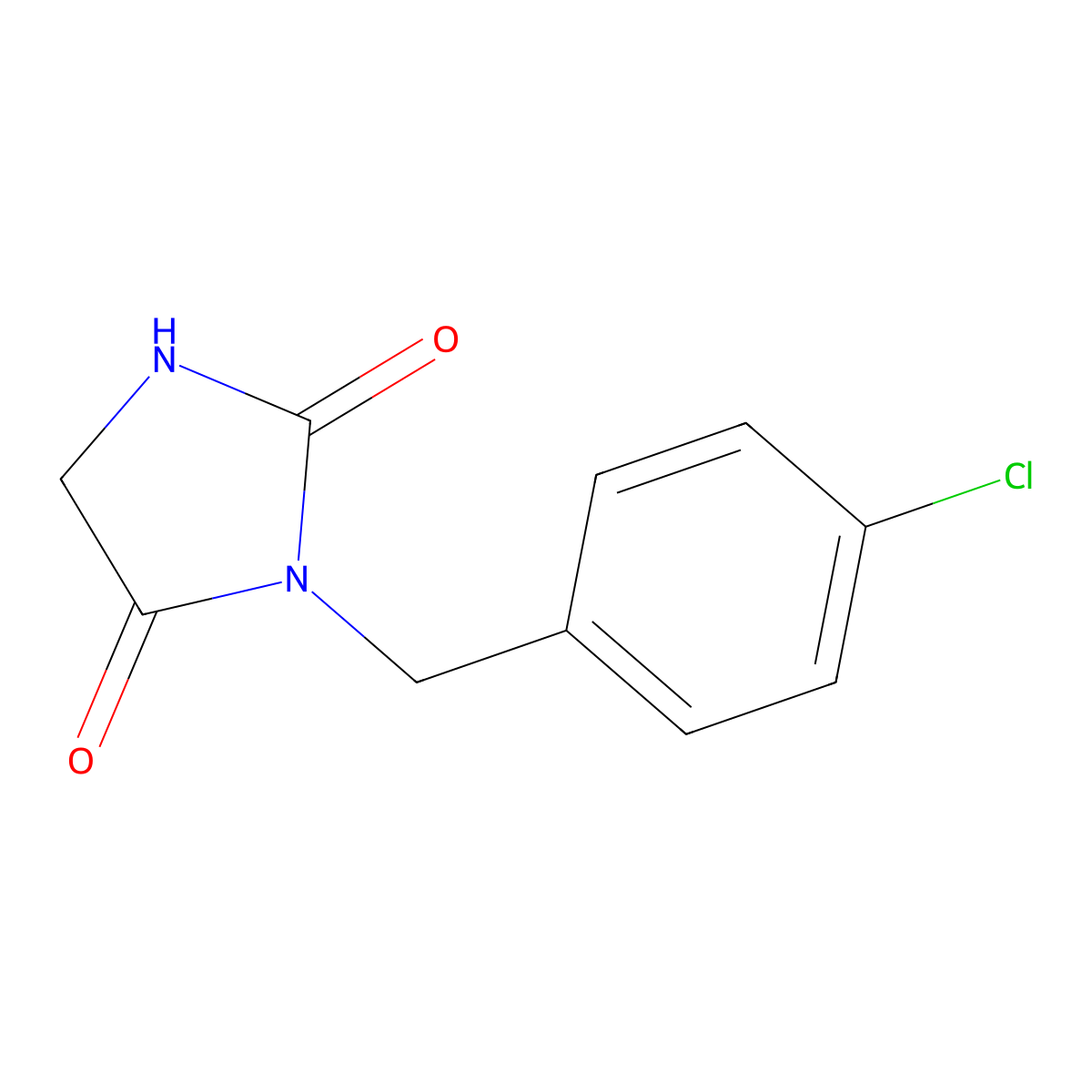 2,4-Imidazolidinedione, 3-[(4-chlorophenyl)methyl]- molecular structure, CAS 136197-77-8