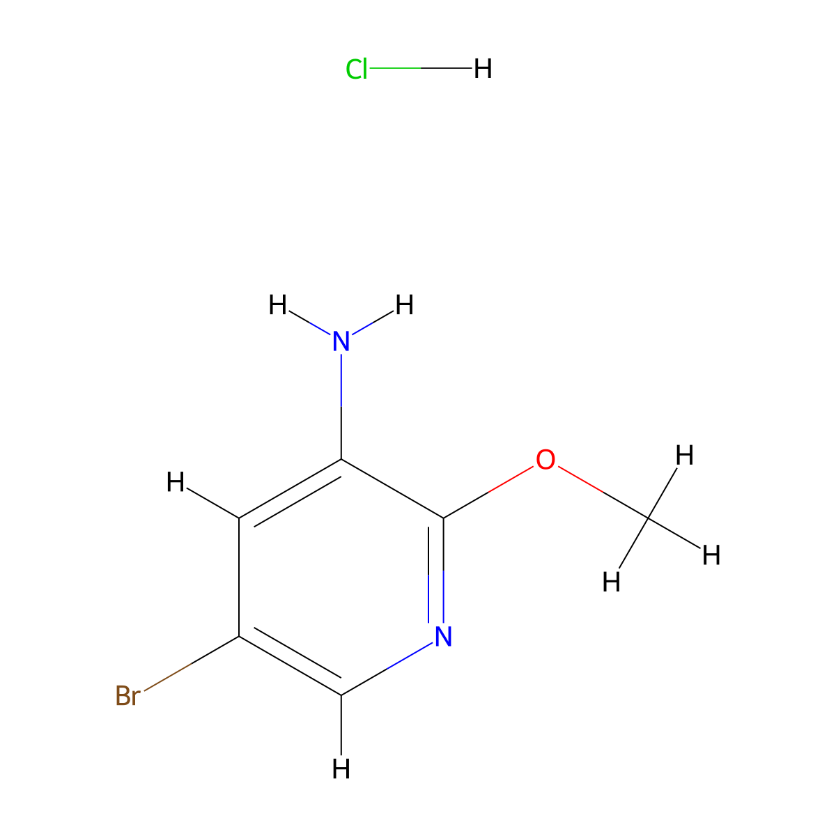 5-Bromo-2-methoxy-3-pyridinamine hydrochloride molecular structure, CAS 1361970-57-1