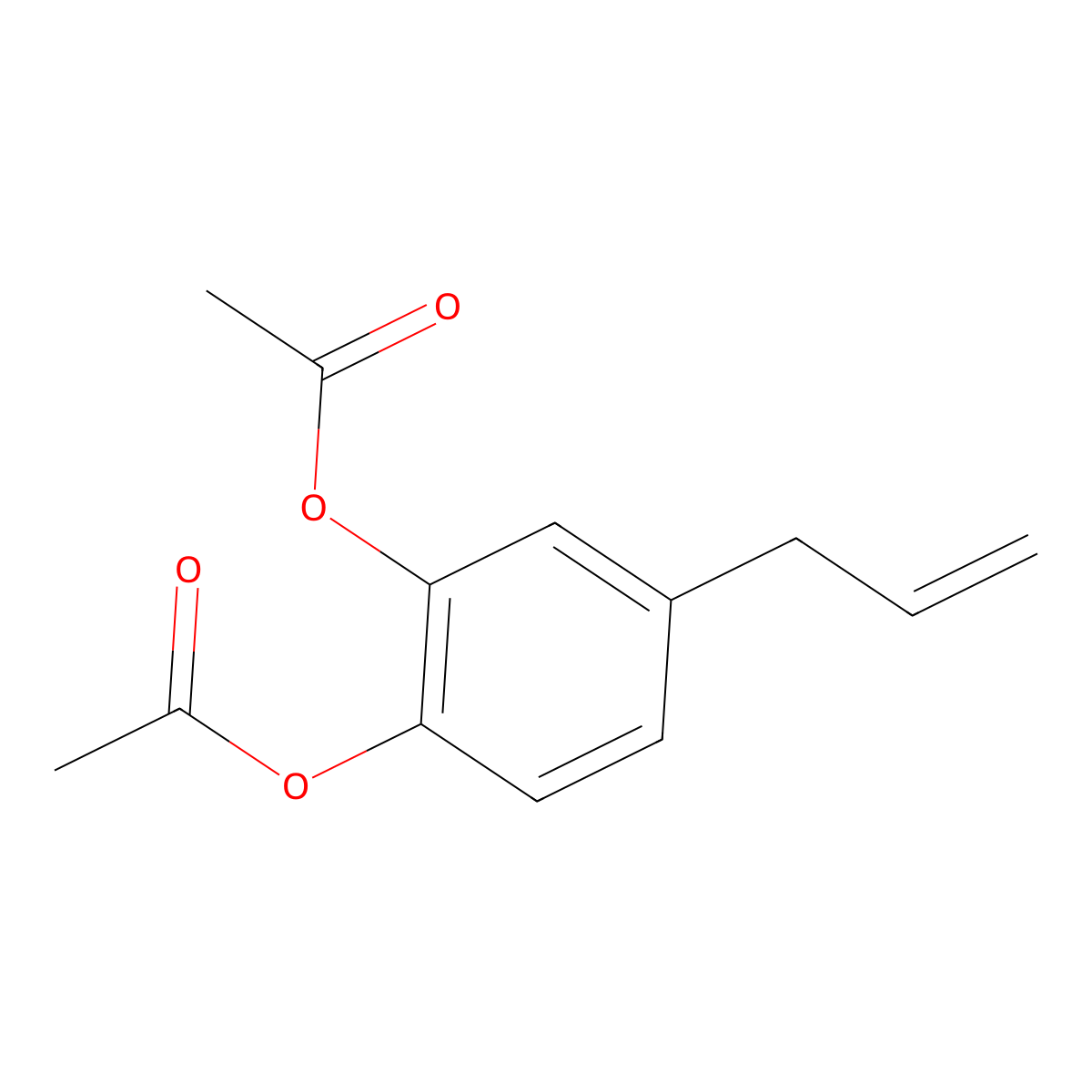 1,2-Benzenediol, 4-(2-propenyl)-, diacetate molecular structure, CAS 13620-82-1