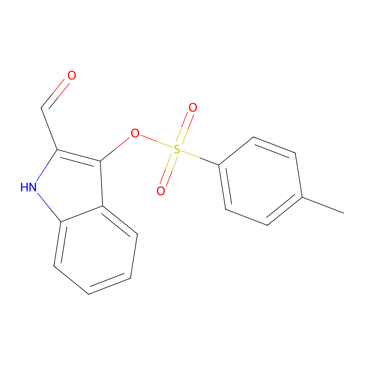 2-formyl-1H-indol-3-yl 4-methylbenzenesulfonate molecular structure, CAS 136203-30-0