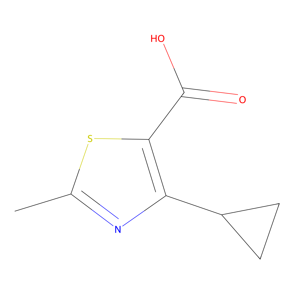 4-Cyclopropyl-2-methylthiazole-5-carboxylic acid molecular structure, CAS 136204-46-1