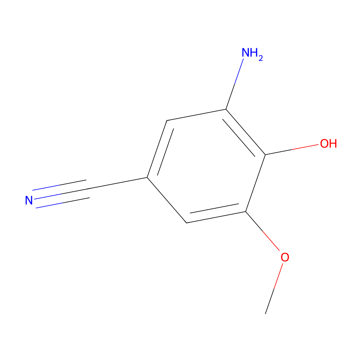 3-Amino-4-hydroxy-5-methoxybenzonitrile molecular structure, CAS 1362094-92-5