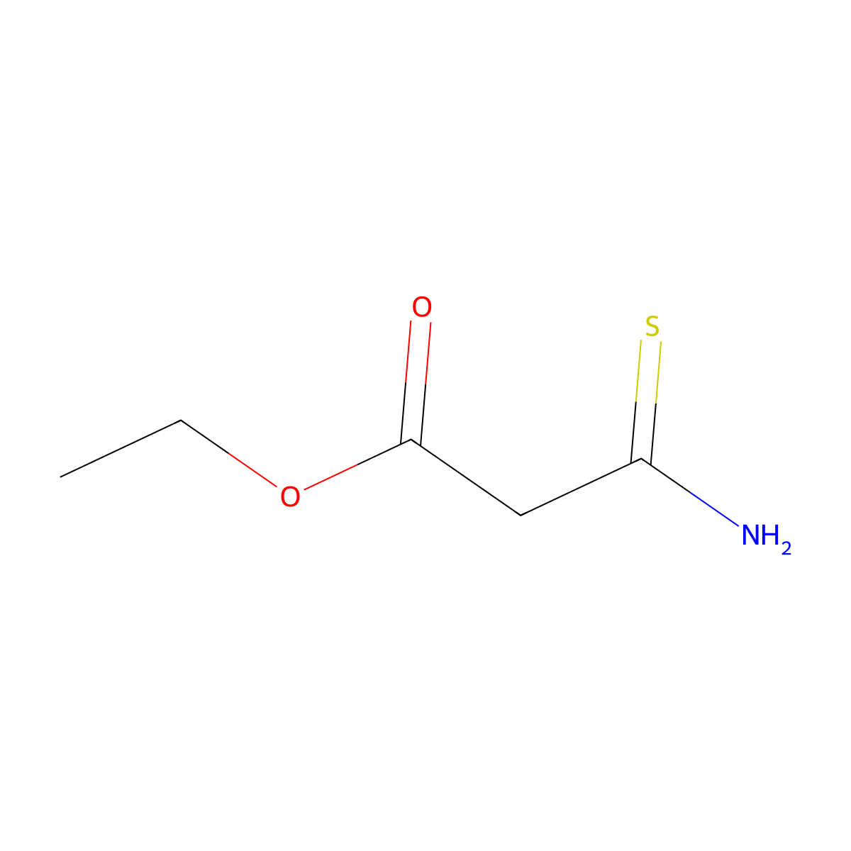 Ethyl 3-amino-3-sulfanylidenepropanoate molecular structure, CAS 13621-50-6