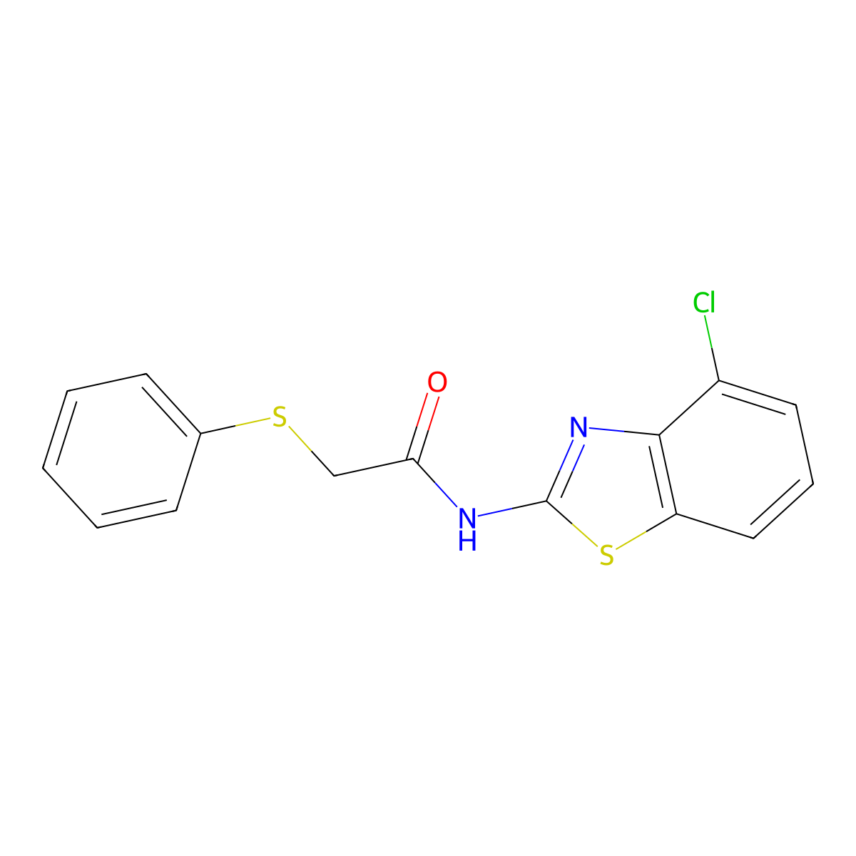 N-(4-chlorobenzo[d]thiazol-2-yl)-2-(phenylthio)acetamide molecular structure, CAS 136210-00-9