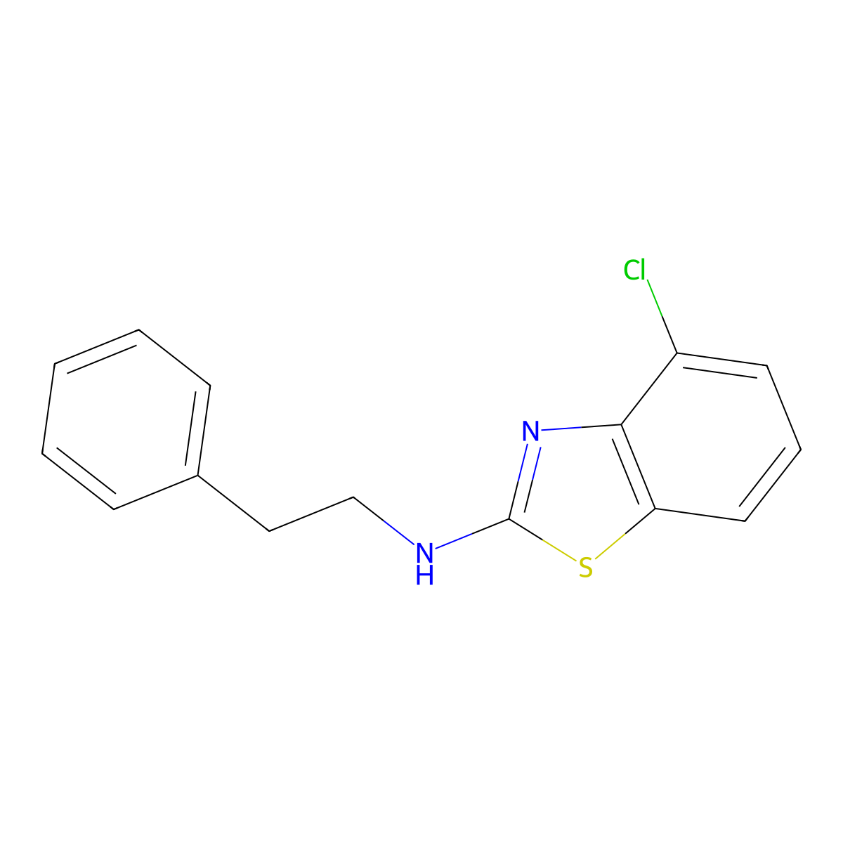 4-Chloro-N-(2-phenylethyl)-2-benzothiazolamine molecular structure, CAS 136210-03-2